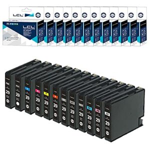 lcl compatible ink cartridge replacement for pgi-29 pigment pro-1 (12-pack pbk mbk c m y r gy lgy dgy pc pm co)
