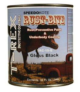 paint over rust underbody gloss black paint, quart, trc-15-q, rust-bite