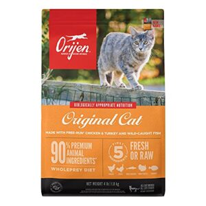 orijen original cat, grain free dry cat food for all life stages, with wholeprey ingredients, 4lb