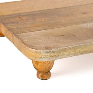 Heritage Lace Wood Charcuterie Farmhouse 18"X3"X14" Footed Serving Board