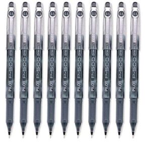 pilot precise p-500 gel rolling ball pen, extra fine 10 pens (black)