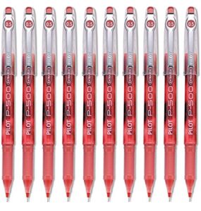 pilot precise p-500 gel rolling ball pen, extra fine 10 pens (red)