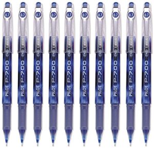 pilot p-700 rollerball stick gel pen, blue ink, fine point 10-pack(38611)