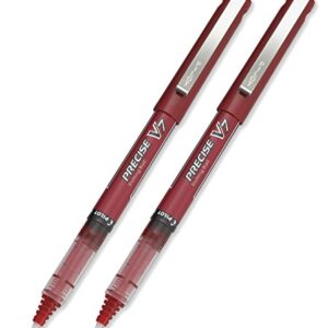 Pilot Precise V7 Stick Rolling Ball Pens, Fine Point, Red 2-PACK(35352)