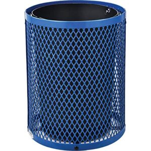 Global Industrial Thermoplastic Coated Mesh Receptacle w/Flat Lid, 36 Gallon, Blue