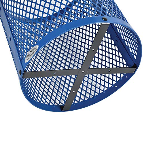 Global Industrial Thermoplastic Coated Mesh Receptacle w/Flat Lid, 36 Gallon, Blue