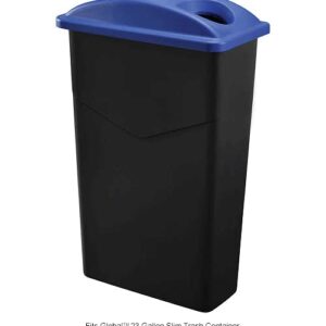 Global Industrial Bottles & Cans Recycling Lid for Slim Trash Container, Plastic, Blue