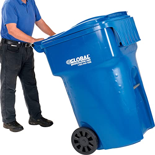 OTTO Mobile Heavy Duty Trash Container, 95 Gallon, Blue