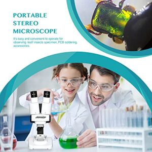 Aomekie® Microscope for Kids Students 20X 40X with 10Pcs Slides Insect Specimen Stereo Microscope for Kids with WF eyepieces LED Light Source Portable Stereoscope