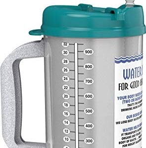 32 oz Insulated Cold Drink Hospital Mug with Teal Lid and Straw | Water Essential Travel Mug