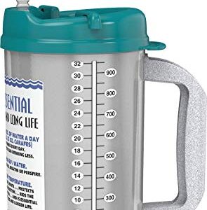 32 oz Insulated Cold Drink Hospital Mug with Teal Lid and Straw | Water Essential Travel Mug