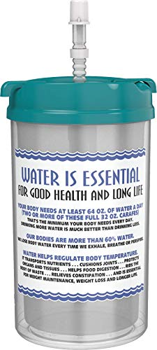 32 oz Insulated Cold Drink Hospital Mug with Teal Lid and Straw | Water Essential Travel Mug