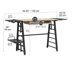 Calico Designs Convertible Art Drawing/Computer Desk for Kids in Ashwood/Graphite 51240