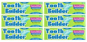 squigle tooth builder sls free toothpaste (stops tooth sensitivity) prevents canker sores, cavities, perioral dermatitis, bad breath, chapped lips - 6 pack