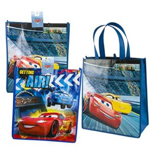 Disney Cars Tote Bags Value Pack - 3 Reusable Tote Party Bags Cars Tattoos, and More (Featuring Lightning McQueen and Cruz Ramirez)