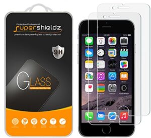 (2 pack) supershieldz designed for iphone 8 plus and iphone 7 plus (5.5 inch) tempered glass screen protector, anti scratch, bubble free