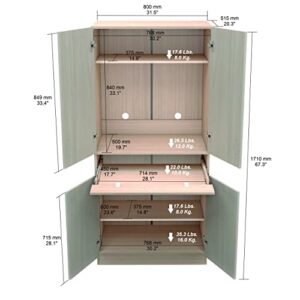 Inval AM-16423 Computer Desk, Washed Oak/Beech