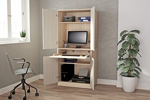 Inval AM-16423 Computer Desk, Washed Oak/Beech