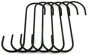 ruiling 6.5" black antistatic coating steel hanging hooks s shaped heavy-duty s type hooks,best for kitchenware, pots, utensils, plants, towels, gardening tools, clothes.set of 6