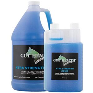 gut health horse feed supplement - xtra strength top dress (1 gallon) - ulcer aid for horses that promotes improved mood, coat, hoof growth, and weight gain