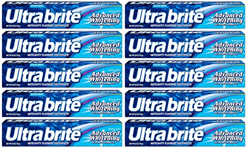 Ultra brite Advanced Whitening Toothpaste Clean Mint 6 oz (Pack of 10)