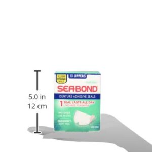 SEA-BOND Denture Adhesive Seals Uppers Fresh Mint, 30 Each (Pack of 3)