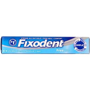 Fixodent Free Denture Adhesive Cream 2.40 oz (Pack of 4)