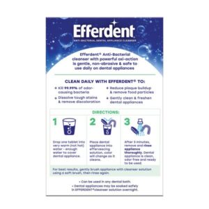 Efferdent Plus Mint Denture Cleanser Tablets 90 Ct (Pack of 3)