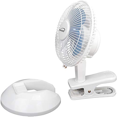 Brentwood Kool Zone Clip On Desk Fan, 2-Speed 6-inch, White