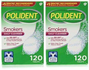 polident smokers denture cleanser 120 ea (pack of 2)