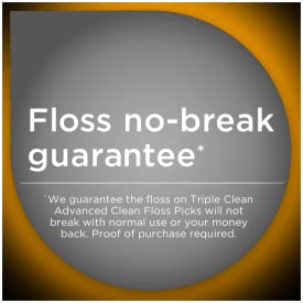 DenTek Triple Clean Advanced Floss Picks, No Break & No Shred Floss, 150 Count. (Pack of 4)