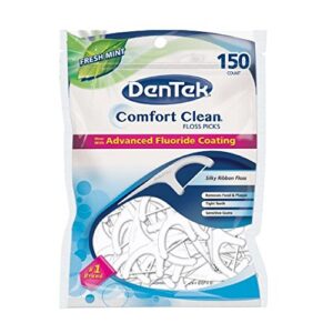 dentek comfort clean floss picks fresh mint 150 each (pack of 4)