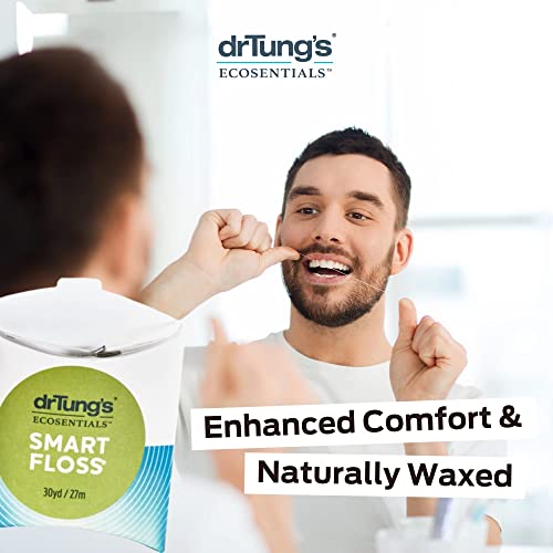 DrTung's Smart Floss - Natural Floss, PTFE & PFAS Free Floss, Gentle on Gums, Expands & Stretches, BPA Free Floss - Natural Dental Floss Cardamom Flavor (Pack of 7)