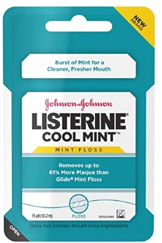 Listerine Dental Floss, Cool Mint 55 yds (Pack of 8)