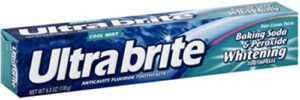 ultra brite baking soda & peroxide whitening toothpaste, cool mint 6 oz (pack of 8)