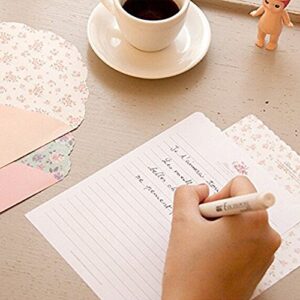 SCStyle 32 Cute Lovely Kawaii Special Design Writing Stationery Paper+16 Envelope 3.45 x5.4 Inch -(Flower)