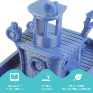 Polymaker PLA Filament 1.75mm Blue, 1kg Spool High Rigidity PLA Filament 1.75 - PolyLite PLA 3D Printer Filament, Print with Most 3D Printers Using 3D Filament