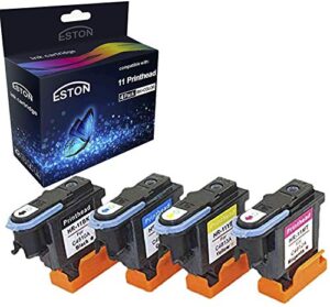 eston remanufactured print head replacement for hp 11 printhead for hp designjet 70 90 100 110 500 510 500ps 800ps 9110 k850 (black cyan magenta yellow) 4 pack