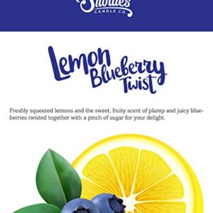 Lemon Blueberry Twist Premium Tealight Candles - Highly Scented with Essential & Natural Oils - 6 Blue Tea Lights - Beautiful Candlelight - Made in The USA - Fruit & Berry Collection