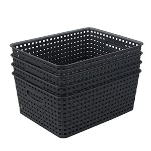 kekow 4-pack gray plastic storage basket