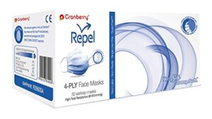 r2960sa cranberry repel series r2960 4-ply earloop face mask, sapphire (pack of 50)