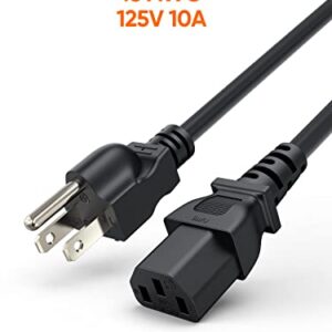 CableCreation [2-Pack 1 Feet 18 AWG Universal Power Cord for NEMA 5-15P to IEC320C13 Cable, 0.3M / Black