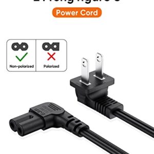 CableCreation 3 Feet 18 AWG Angled 2-Slot Non-Polarized Angle Power Cord (IEC320 C7 to Nema 1-15P), 0.915M / Black