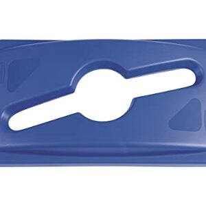 Rubbermaid 1788372 Slim Jim Single Stream Recycling Top for Slim Jim Containers, Blue
