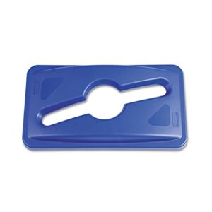 rubbermaid 1788372 slim jim single stream recycling top for slim jim containers, blue