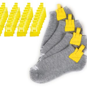 The Amazing Sock Clip Sock Holder, 32 Clips, Yellow, Made in U.S.A.