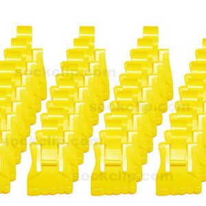 The Amazing Sock Clip Sock Holder, 32 Clips, Yellow, Made in U.S.A.