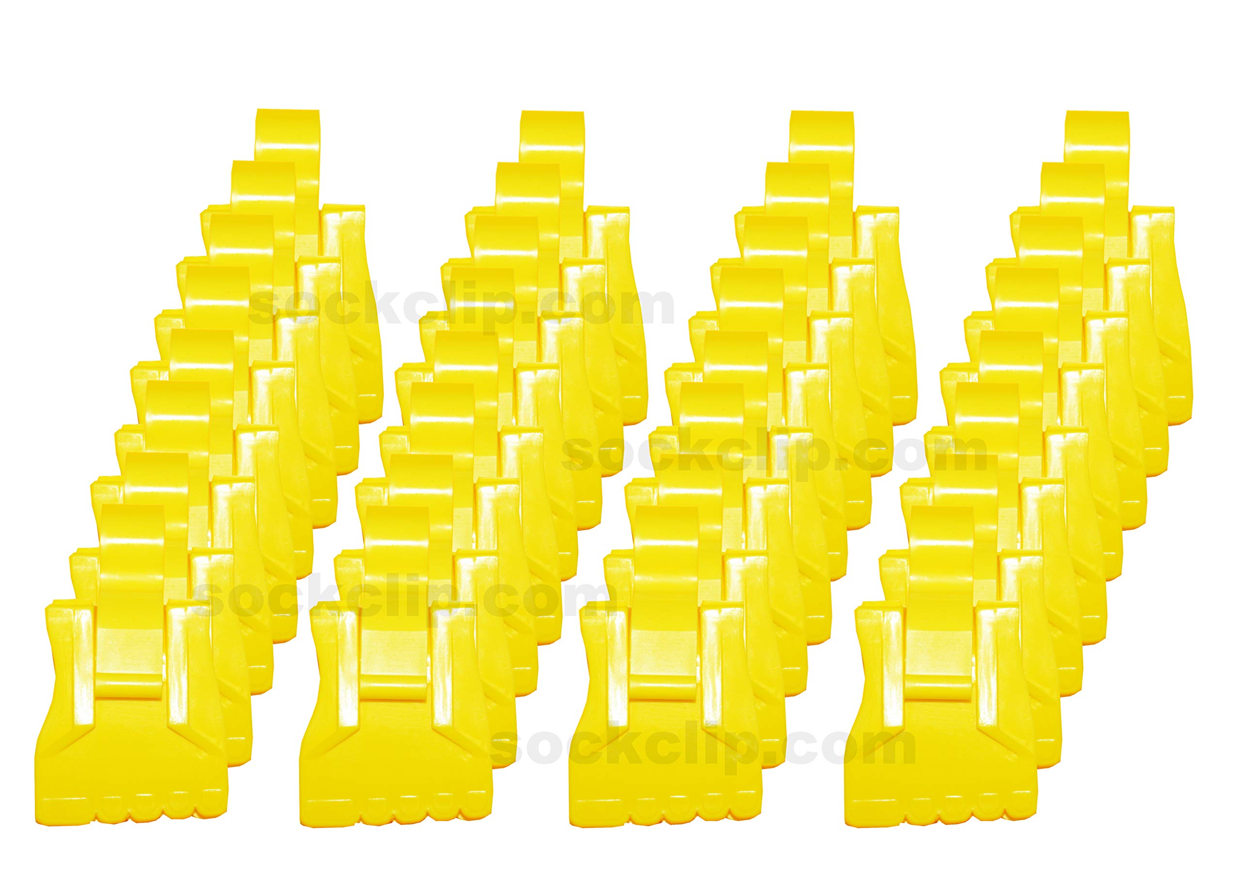 The Amazing Sock Clip Sock Holder, 32 Clips, Yellow, Made in U.S.A.