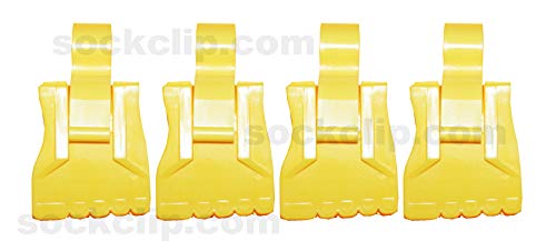 The Amazing Sock Clip Sock Holder, 32 Clips, Yellow, Made in U.S.A.