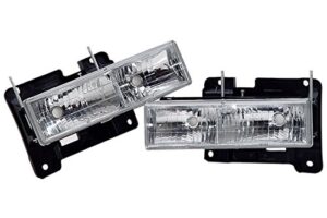 fleetwood discovery 1999-2002 rv motorhome pair (left & right) diamond clear front headlights with bulbs